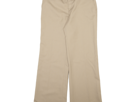 Womens Trousers Beige Relaxed Straight Wool W32 L30 Online now