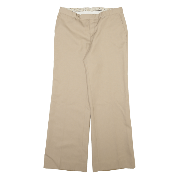 Womens Trousers Beige Relaxed Straight Wool W32 L30 Online now