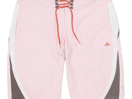 ADIDAS Womens Swimming Shorts Pink UK 14 W34 Discount