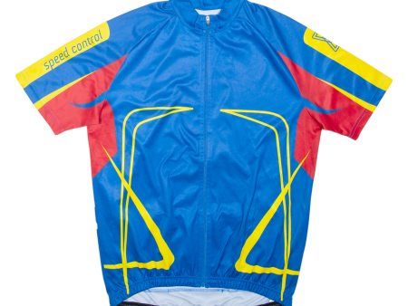 CRANE Full Zip Cycling Shirt Mens Jersey Blue 2XL For Cheap