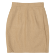 BENETTON United Colours Of Button Up Back High Waist Womens Straight Skirt Beige Wool 90s M For Discount