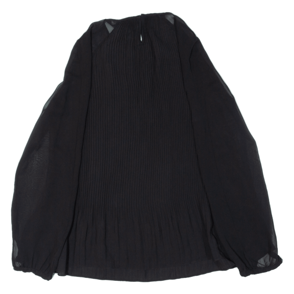 ZARA Pleated Womens Blouse Black Long Sleeve S For Discount