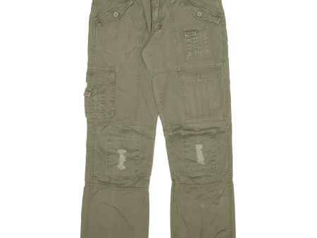 H&M Cargo Womens Trousers Green Regular Bootcut W30 L29 Online Sale