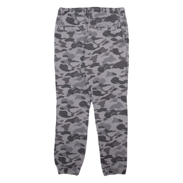 Camo Jogger Style Mens Trousers Grey Relaxed Tapered W30 L28 Fashion