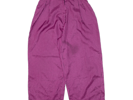 Gingham Womens Trousers Pink Regular Wide-Leg W27 L24 on Sale