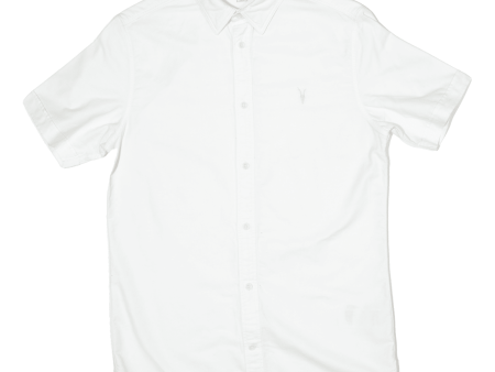 ALL SAINTS Huntingdon Mens Plain Shirt White XS Hot on Sale