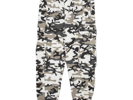 CLOCKHOUSE Camo Cargo Jogger Style Womens Trousers White Relaxed Tapered W30 L26 Online Hot Sale