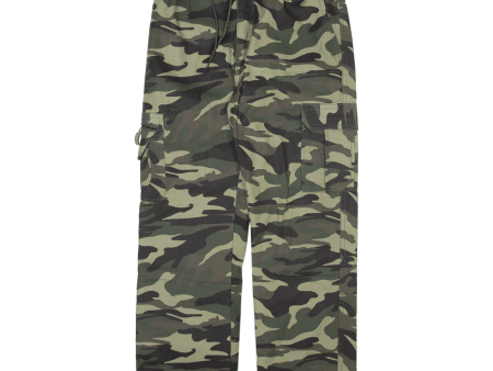 Cargo Camo Mens Trousers Green Regular Straight W28 L27 For Discount