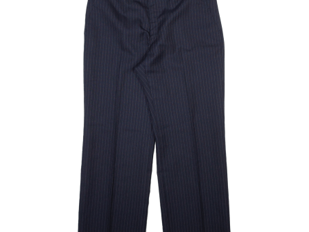 TOP MAN Mens Trousers Blue Regular Straight Wool W30 L27 on Sale