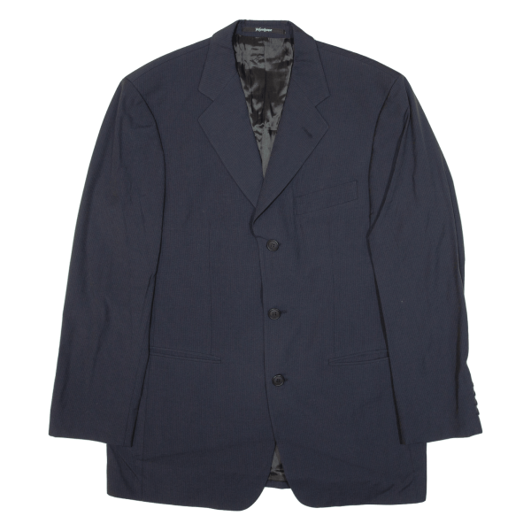 YVES SAINT LAURENT Mens Blazer Jacket Blue Wool Pinstripe L For Sale