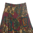 CONFEZIONI GABRY Womens A-Line Skirt Brown Midi Viscose Floral M Discount