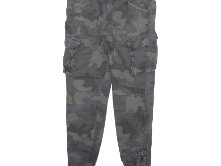 CLOCKHOUSE Camo Cargo Mens Trousers Grey Slim Tapered W30 L28 on Sale