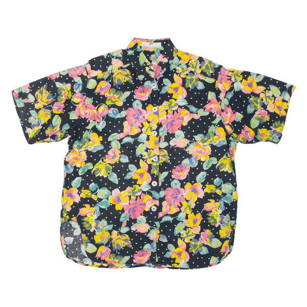 3K Side Vents Floral Womens Shirt Black 90s Spotted L Supply