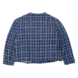 Blazer Style Womens Blouse Blue Long Sleeve Plaid S Online Hot Sale