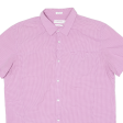 CALVIN KLEIN Slim Fit Mens Shirt Purple Gingham L Online Sale