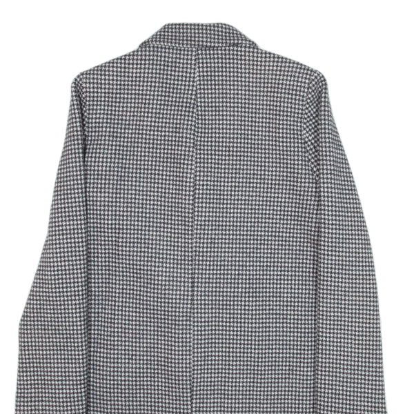 ZARA Basic Double Breasted Womens Overcoat Jacket Grey Knit Houndstooth S Online