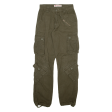 LU DAO JING YING Cargo Womens Trousers Green Regular Tapered W26 L30 Sale