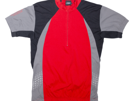 ATHLETIC WORKS Cycling Shirt Mens Jersey Red 1 2 Zip L Online Hot Sale