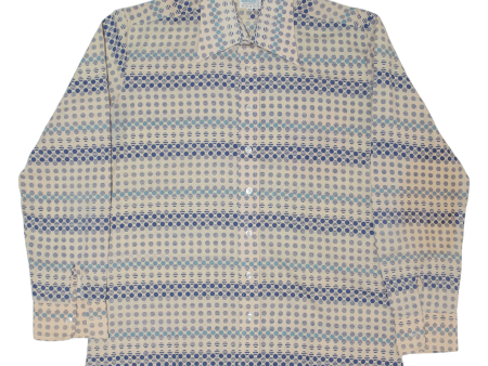 ACKERMAN Mens Shirt Beige Spotted Long Sleeve M Online Sale