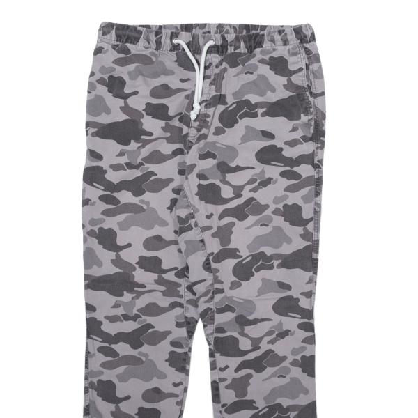 Camo Jogger Style Mens Trousers Grey Relaxed Tapered W30 L28 Fashion