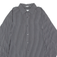 CALVIN KLEIN Mens Shirt Black Striped Long Sleeve 2XL Sale