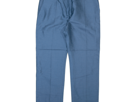 HAIDER ACKERMANN Womens Trousers Blue Regular Straight Silk W32 L27 Discount