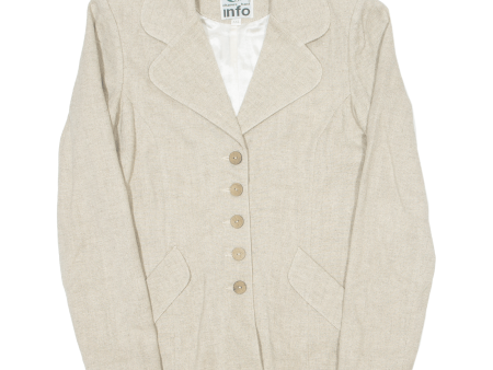 CHANVRE HANF INFO Womens Blazer Jacket Beige Wool 90s XXS Online now