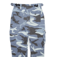 BERSHKA Camo Cargo Mens Trousers Blue Regular Tapered W24 L24 on Sale