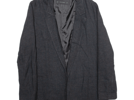 ZARA BASIC Womens Blazer Jacket Grey Viscose XS For Sale