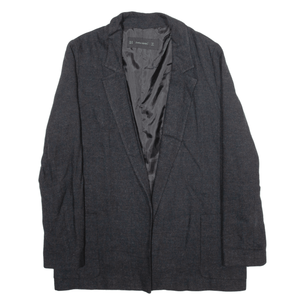 ZARA BASIC Womens Blazer Jacket Grey Viscose XS For Sale