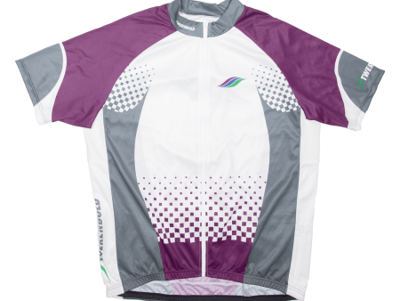 TWERNBOLD Full Zip Cycling Shirt Mens Jersey Purple 2XL For Sale