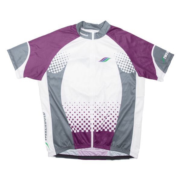 TWERNBOLD Full Zip Cycling Shirt Mens Jersey Purple 2XL For Sale