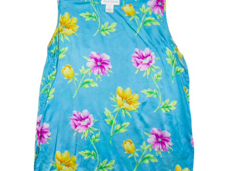 BALLA VALENTINE Womens Sleeveless Blouse Blue Sleeveless Silk Floral M Fashion