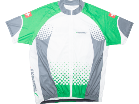 TWERNBOLD Full Zip Cycling Shirt Mens Jersey Green 2XL Online now