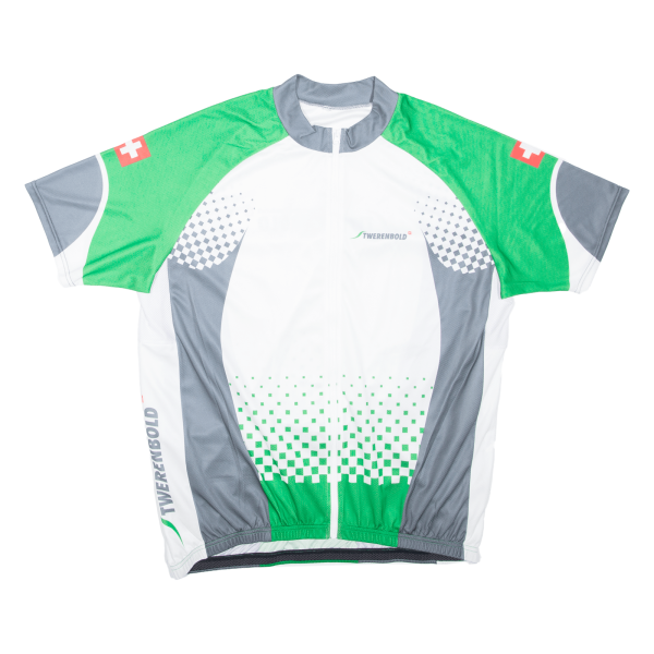 TWERNBOLD Full Zip Cycling Shirt Mens Jersey Green 2XL Online now