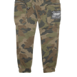 BLACK SQUAD Camo Cargo Mens Trousers Green Relaxed Tapered W28 L29 Cheap