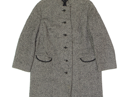 UWE MODELL Womens Overcoat Coat Black Wool Check M on Sale