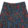 ATELIER GOLDNER SCHNITT Lined Pleated Womens A-Line Skirt Blue Midi Wool 90s L Fashion