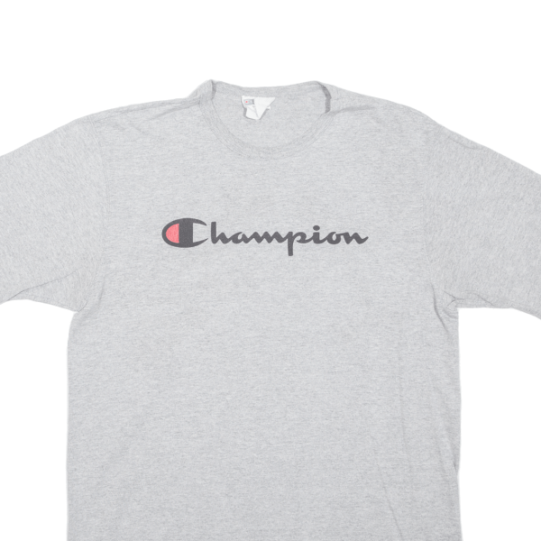 CHAMPION Mens T-Shirt Grey L Hot on Sale