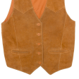 Womens Blazer Waistcoat Brown Leather S on Sale