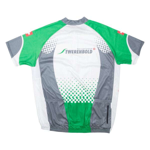 TWERNBOLD Full Zip Cycling Shirt Mens Jersey Green 2XL Online now