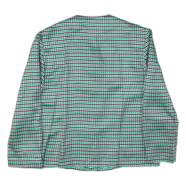 Blazer Style Womens Blouse Green Long Sleeve Check M Fashion