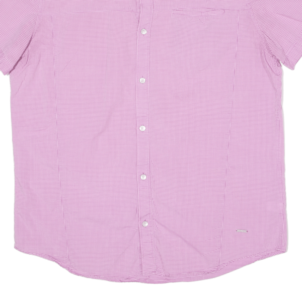 CALVIN KLEIN Slim Fit Mens Shirt Purple Gingham L Online Sale