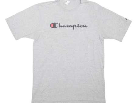 CHAMPION Mens T-Shirt Grey L Hot on Sale