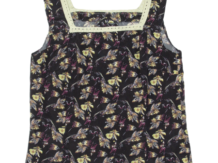 Butterfly Womens Printed Top Black Sleeveless Floral M For Discount