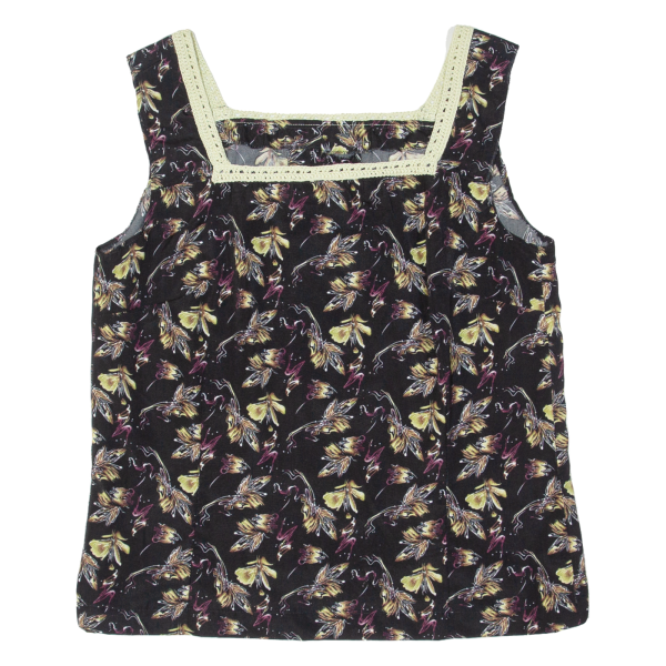 Butterfly Womens Printed Top Black Sleeveless Floral M For Discount