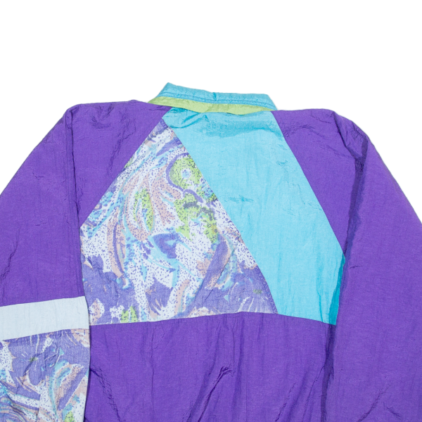 Womens Shell Jacket Purple 90s Floral 2XL For Cheap