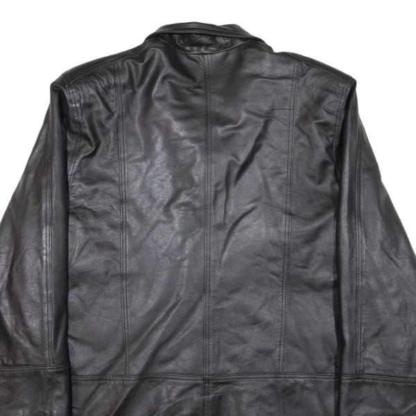 Womens Overcoat Coat Black Leather XL For Cheap