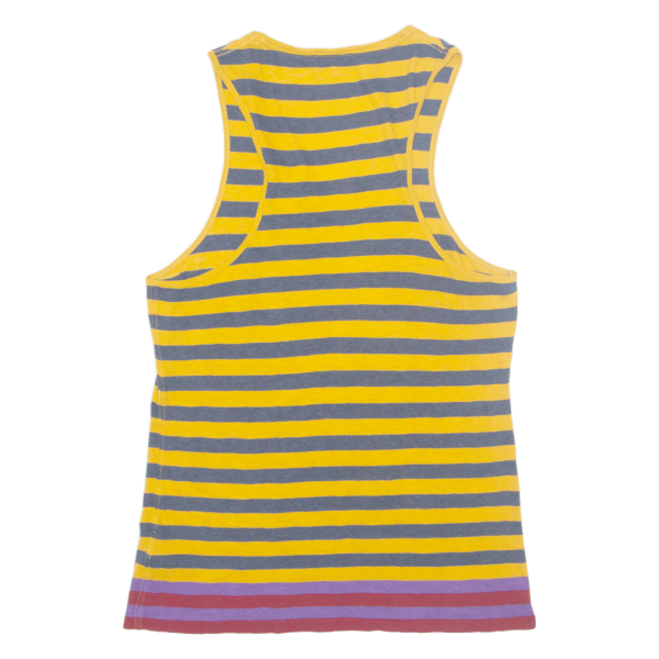 BURBERRY BRIT Womens Printed Vest Yellow Sleeveless Striped L Hot on Sale