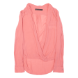 ZARA Womens Blouse Pink V-Neck Long Sleeve Viscose XS For Sale